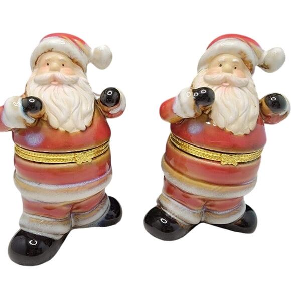 Other - Ceramic Trinket Santa Figures 5"